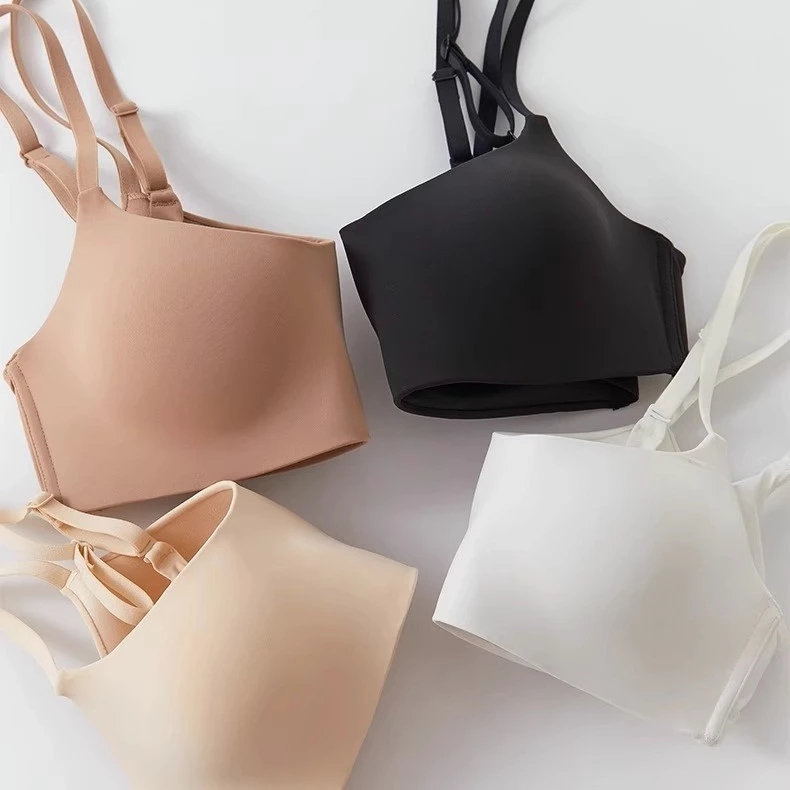 Solid Wireless Plain Bralette Bra - ED