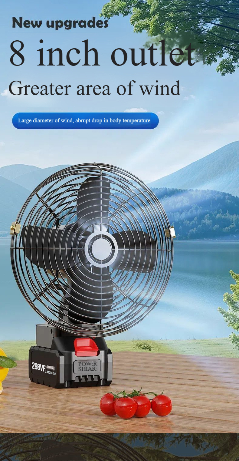 Cordless Fan 8 inch Portable Fan Rechargeable 30000mAh Fan High Power ...