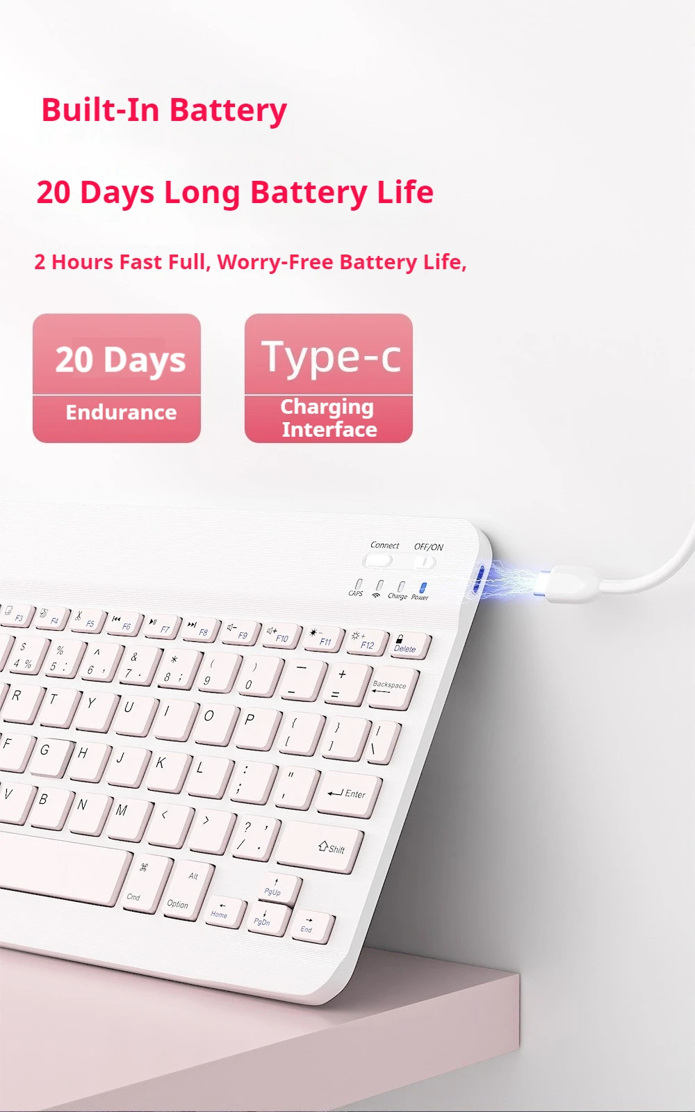 AKAM 10 Inch Wireless Bluetooth Keyboard Mouse For Laptop Mobile ...