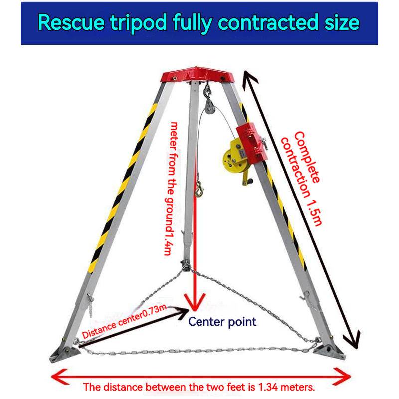 Aluminum alloy tripod emergency rescue limited space triangular lifting ...
