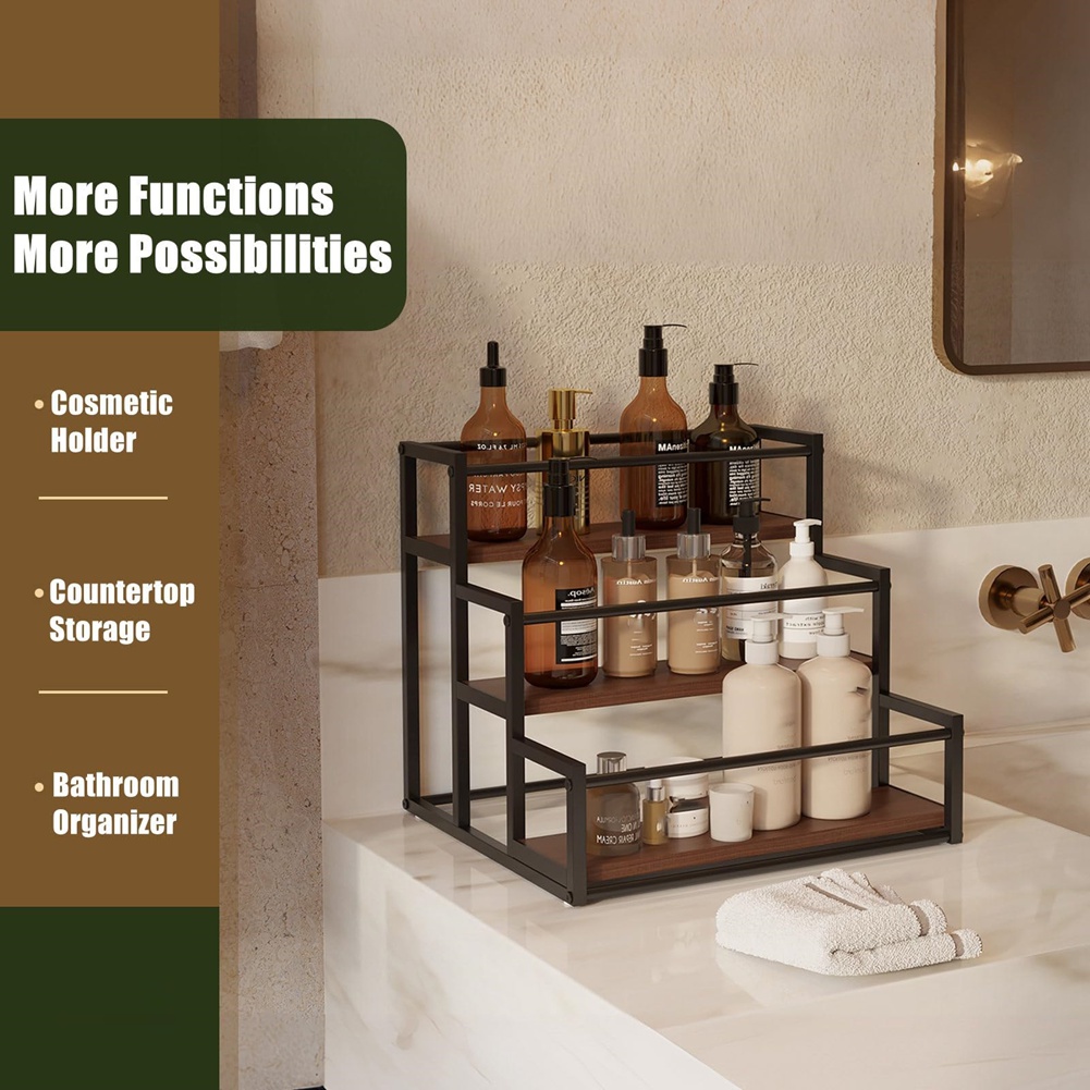 Coffee Syrup Rack Wine Storage Stand Bar Drink Holder 3 Tier Bottle ...