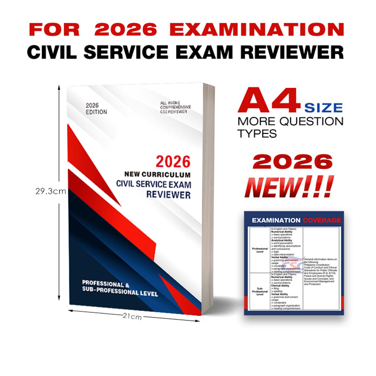 Civil Service Reviewer 2026 Edition A4 Size Latest Exam Syllabus For