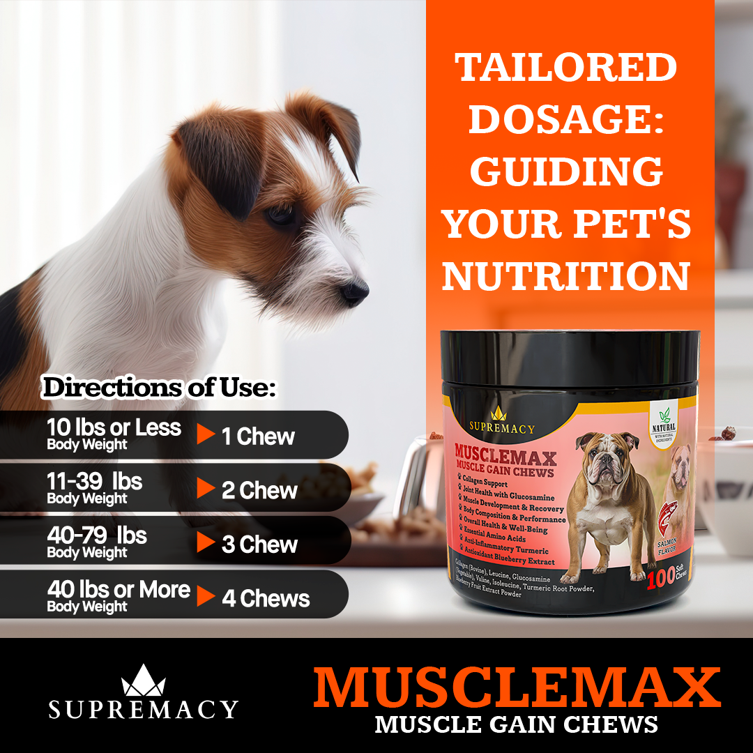 Supremacy Muscle Max Dog Treats & Vitamins Support Beef Growth ...