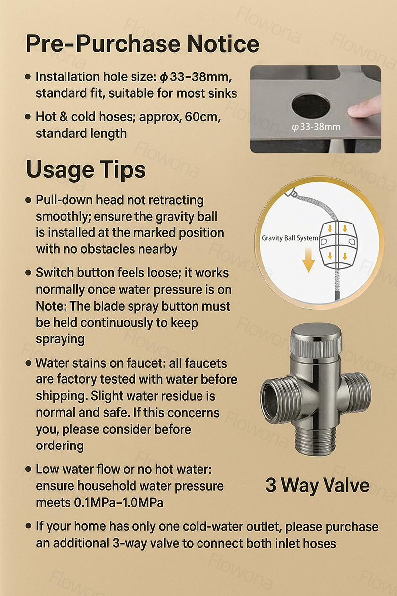 Black Faucet with Hose for Bathroom Lababo – Matte Sink Faucet Hot Cold ...