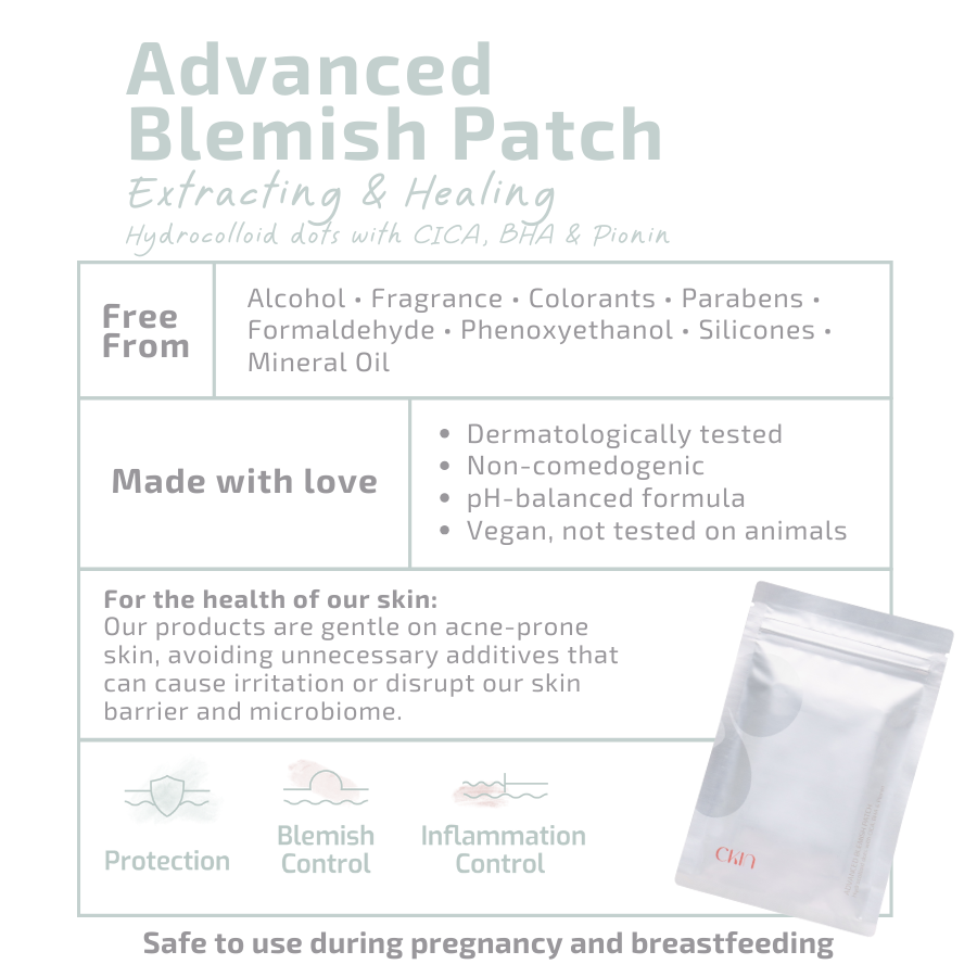 CKIN ADVANCED BLEMISH PATCH: Hydrocolloid sheet with CICA, BHA & Pionin ...