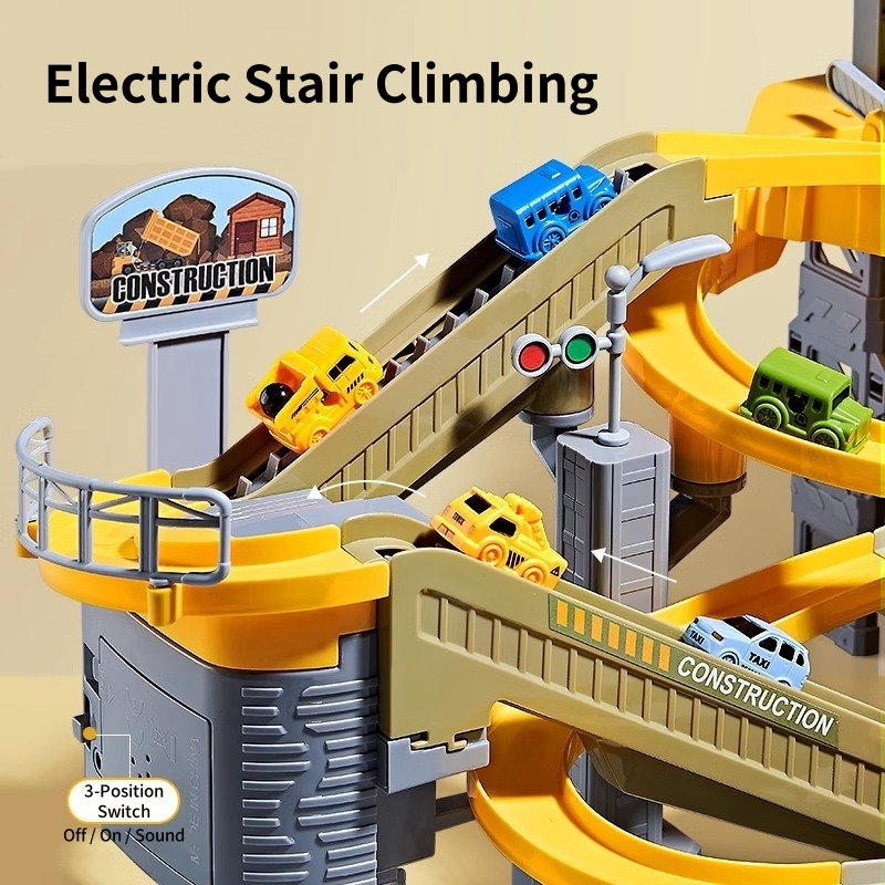 Mining Electric Track Engineering Toy Set Large Parking Lot Toy ...