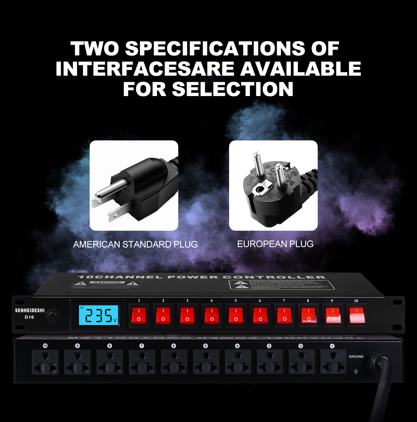 10 channel Power switch controller Digital Display for audio equipment ...