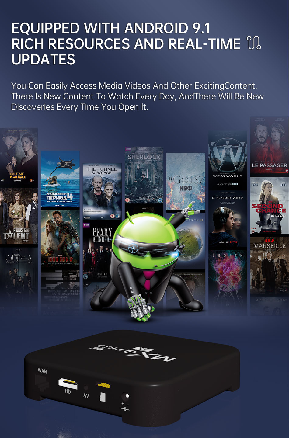 MXQ PRO 5G 4K TV Box 2.4GHz Android Smart tv box+ I8 Mini Keyboard ...