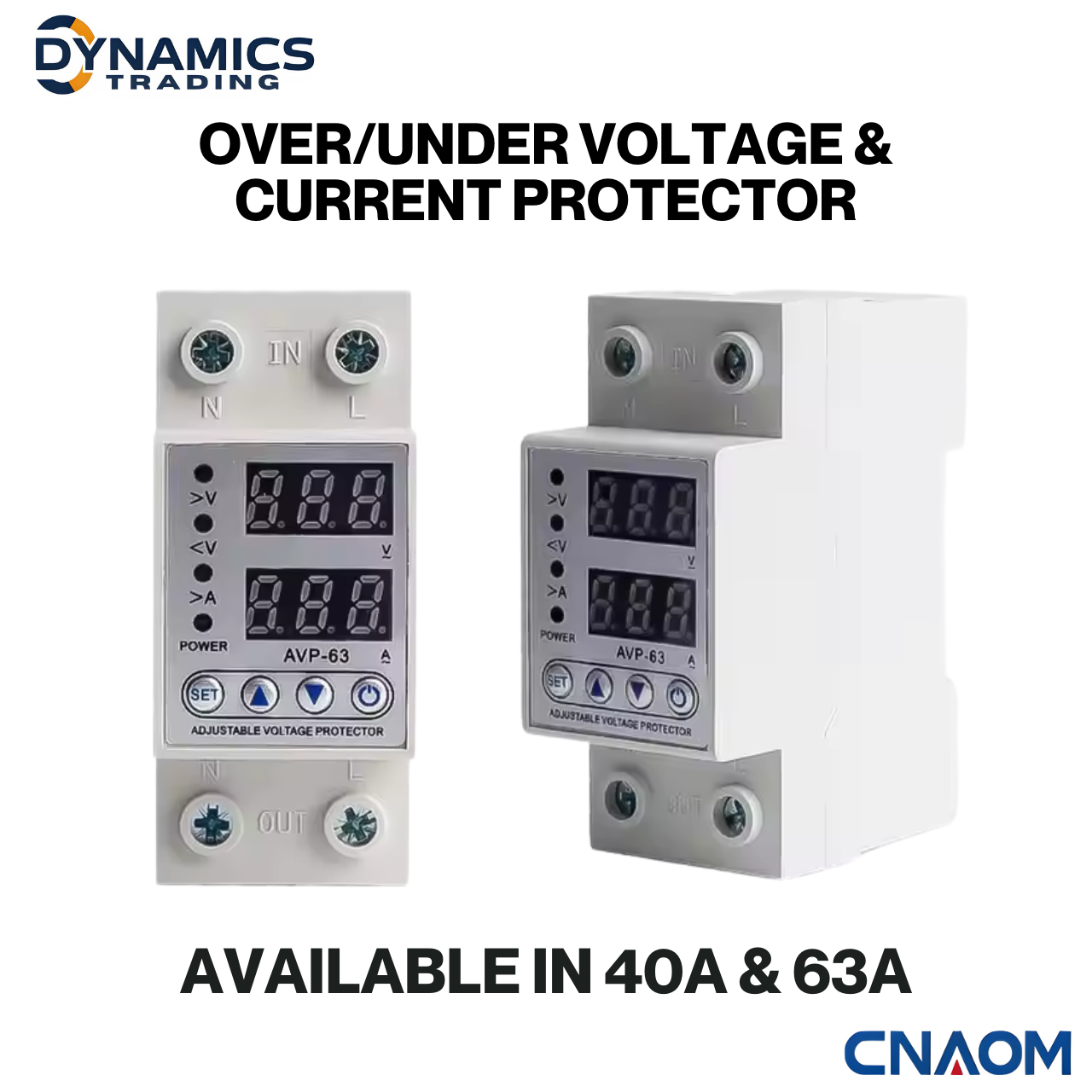 Digital Voltage & Current Protector 40A 63A – Over Under Voltage ...