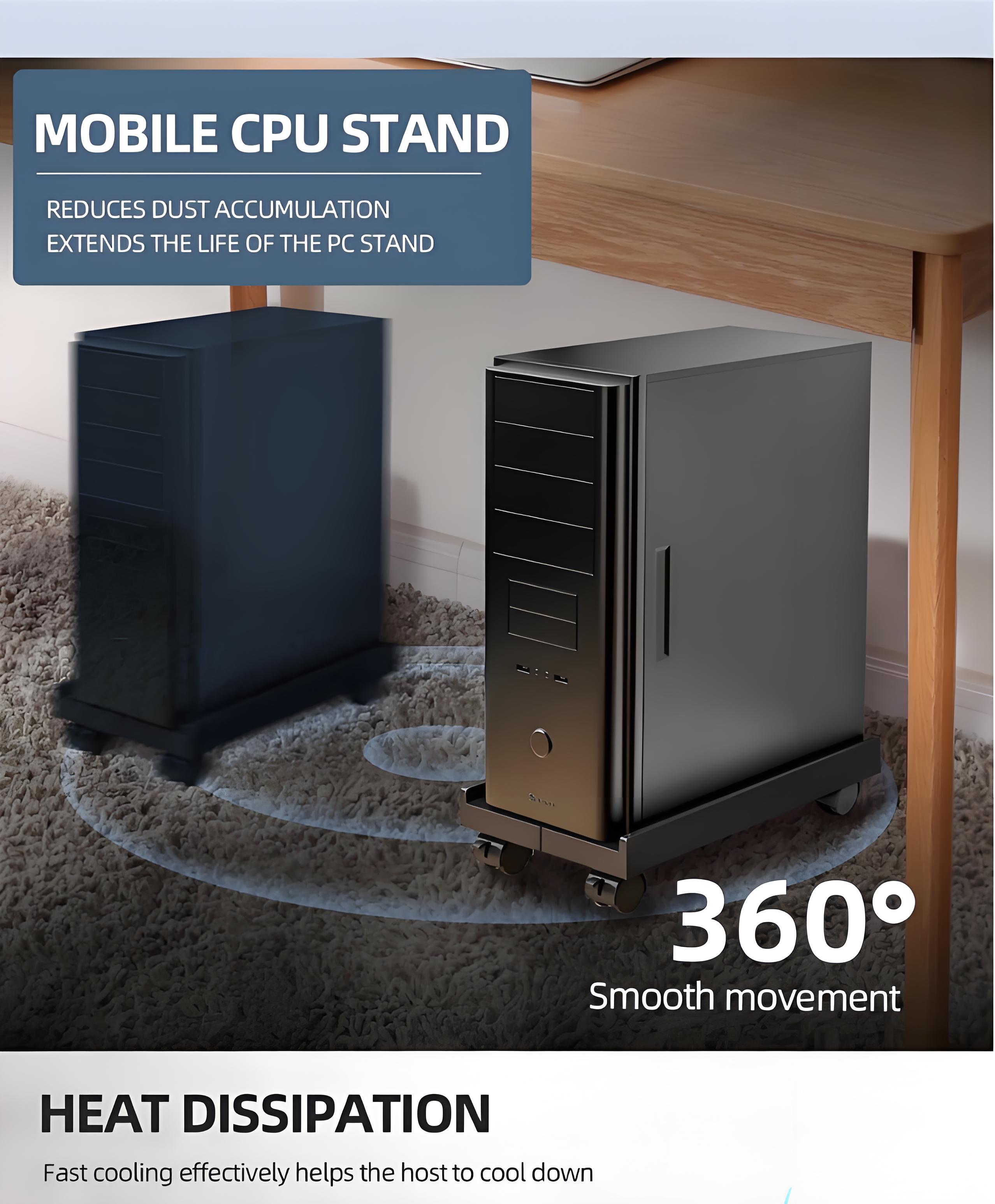 HOT Desktop CPU Stand Computer Case Storage Bracket with Caster ...