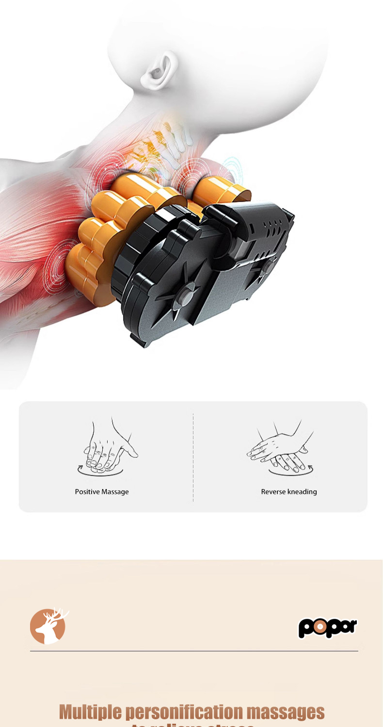 popor back massager Cervical spine massage instrument car massager ...