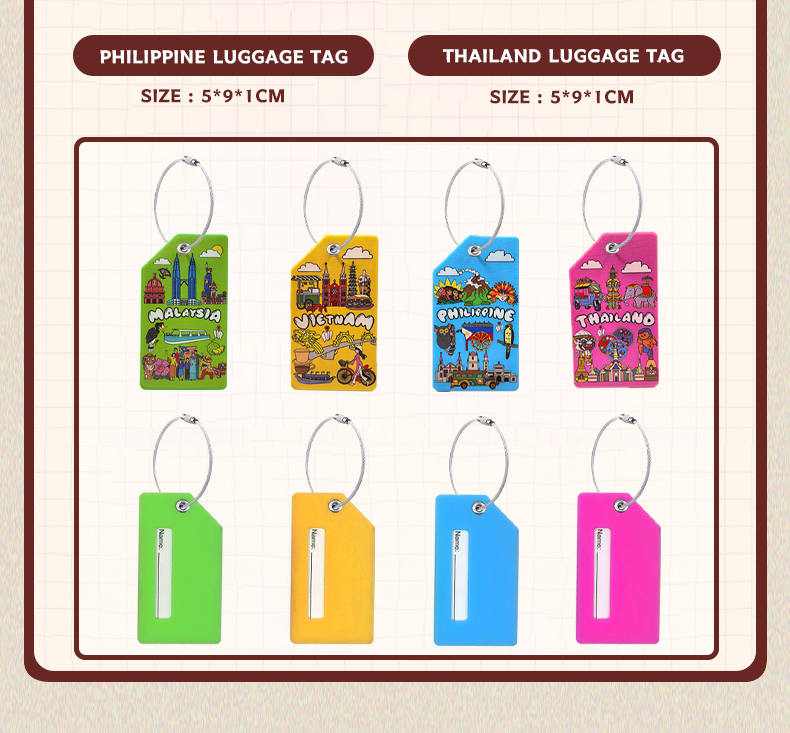 Label Luggage Masskara Festival Mask+Tarsier Tag Travel Suitcase Bag ...