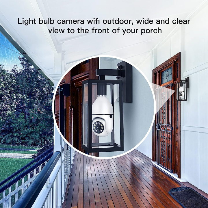 V380 PRO CCTV Bulb Camera No Wifi Needed 5K 360 Outdoor Waterprof Night ...