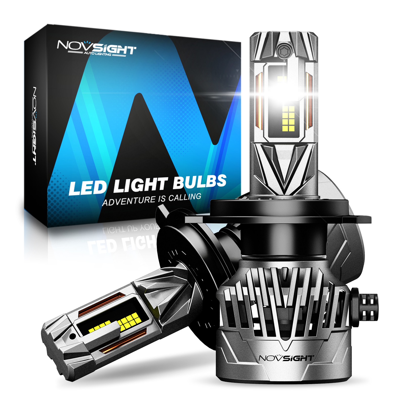Novsight N95 H4 130W / pair 30000LM high low beam LED headlight bulbs ...