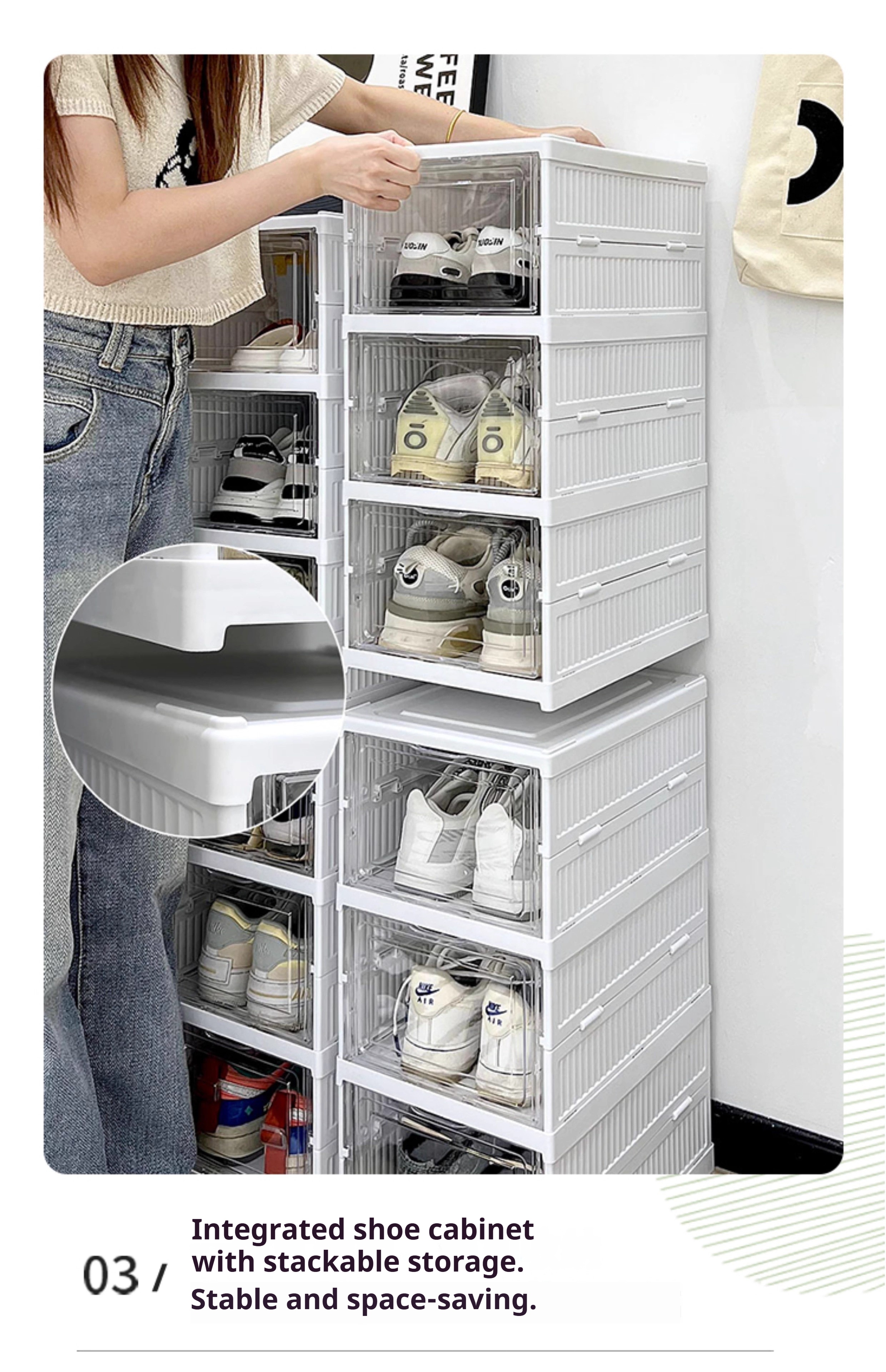 CHIC Shoe Rack Organizer Foldable Shoe Box Rack Cabinet Storage ...