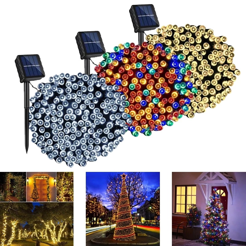 12M Solar Christmas Lights Outdoor Waterproof Fairy Light For Party ...