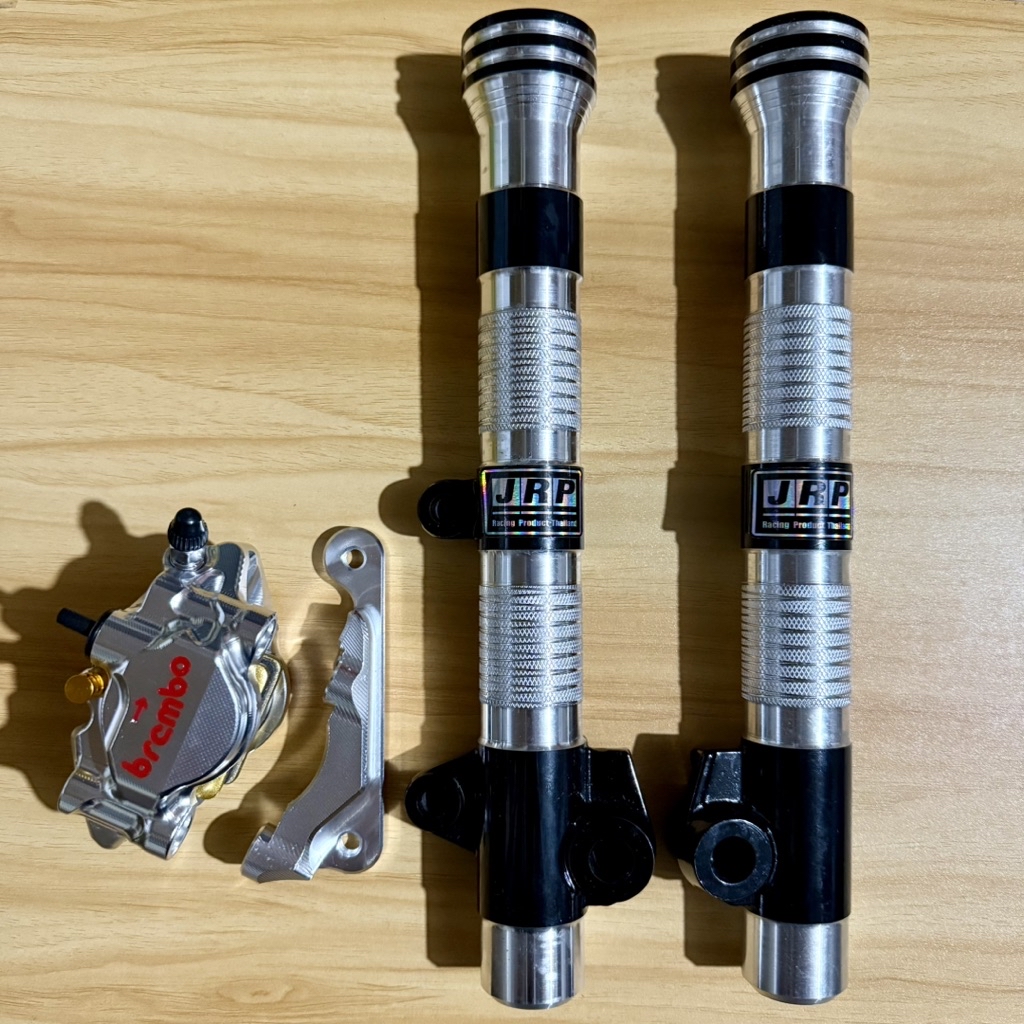 WAVE125 LIGHTEN FRONT SHOCK OUTERTUBE WITH GREY TURTLE BACK CALIPER ...
