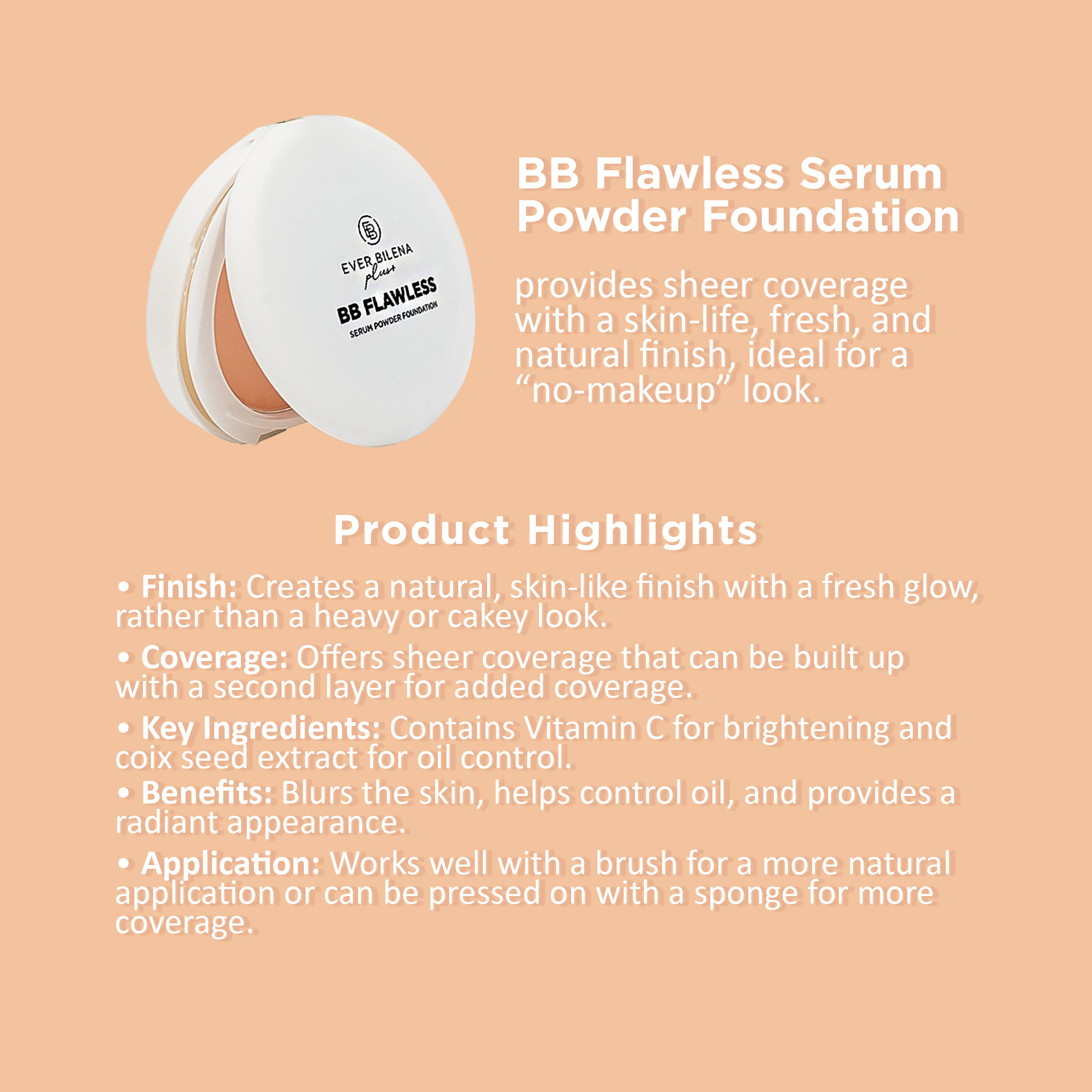 EB Plus BB Flawless Serum Powder Foundation 8g [Makeup, Full Coverage ...