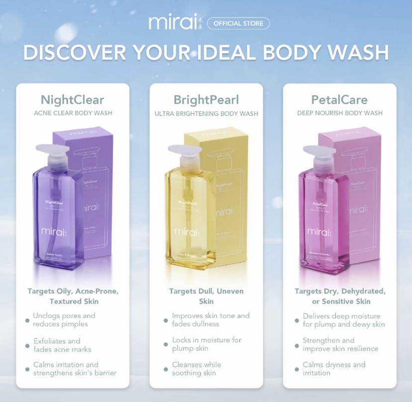 Mirai BrightPearl Ultra Brightening PetalCare Deep Nourish NightClear ...