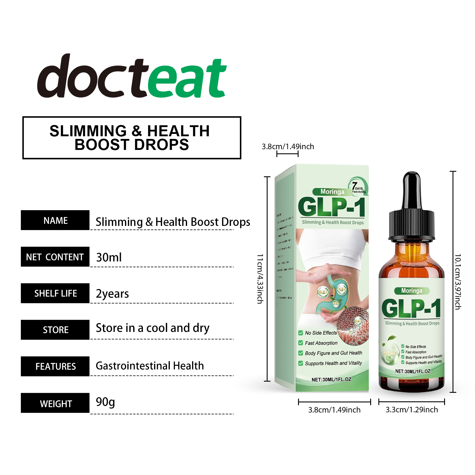 Image showcasing AMZ GLP-1 Mint Essential Oil 30ml Reduces Appetite Supports Fat ...