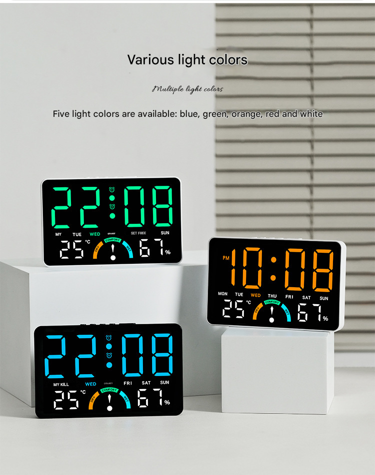 GH 9007 Home temperature and humidity LED large screen hanging ...