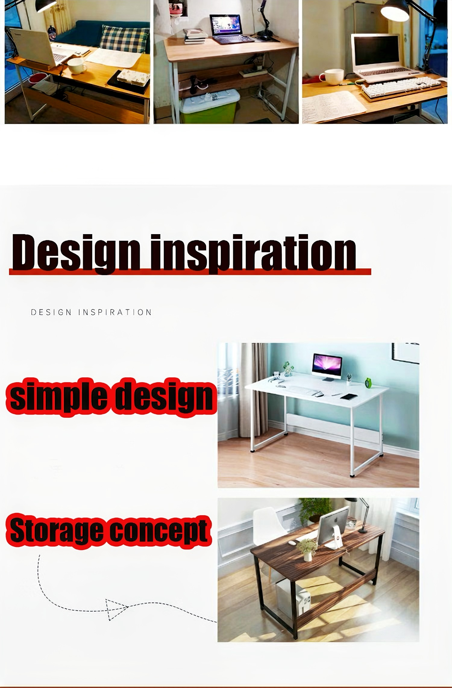 Office Table Study Table Long Computer Table Double Layer Storable ...