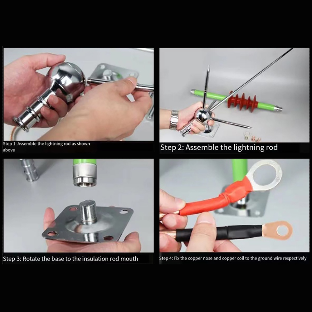 Lightning Rod Outdoor Protection System 1.1M Height Grounding Device ...