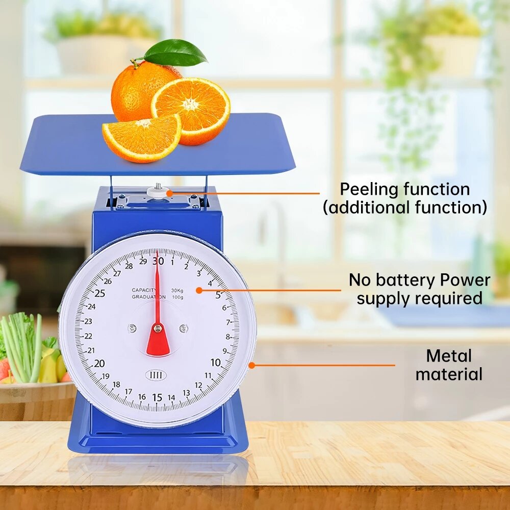 Mechanical Flat Scale 10kg 20kg 30kg And 50kg Weighing Scale Food Fruit ...