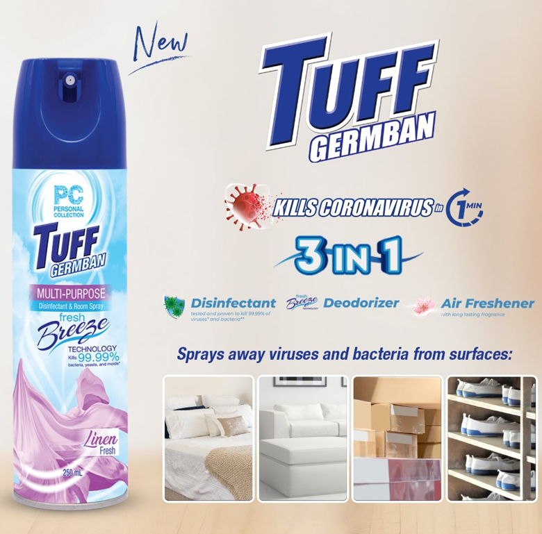 PC Personal Collection TUFF Germban 3in1 Disinfectant, Deodorizer, Air ...