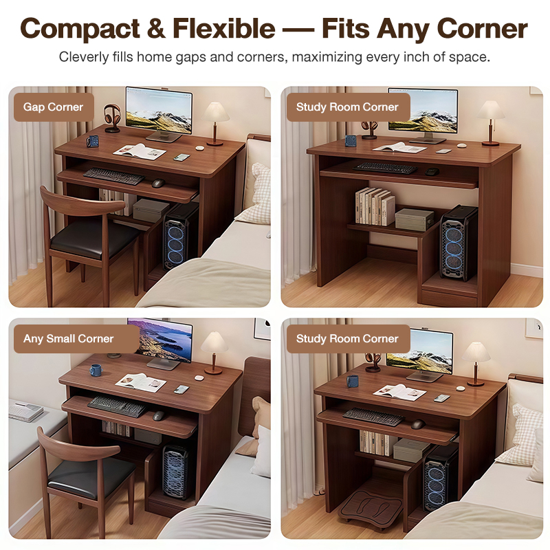 Computer Table With Main Cabinet Keyboard Area Modern Simple Wood ...