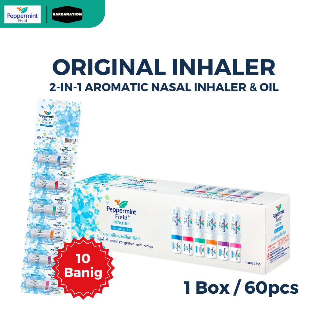 Peppermint Field Original 2in1 Aromatic Nasal Inhaler 1 Box / 60pcs ...