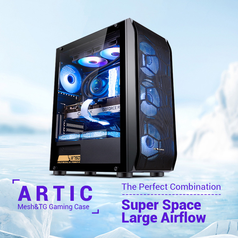 Esgaming Y03 Micro ATX Gaming Pc Case With Tempered Glass Seaview ...