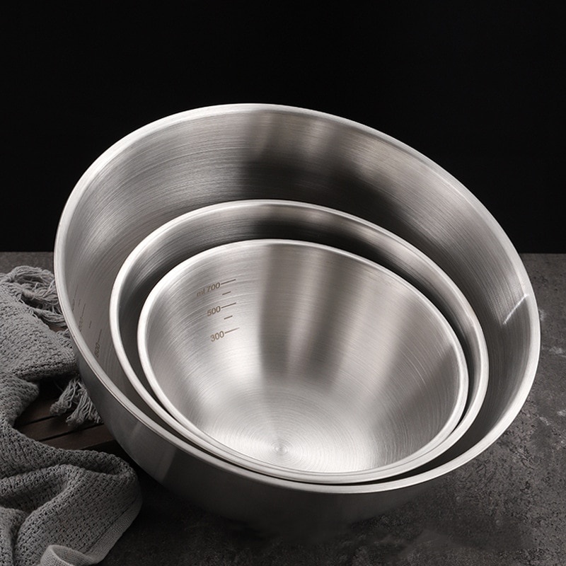 3pcs/Set Mixing Bowl Stainless Steel Bowl Multifunctional Thick Baking ...
