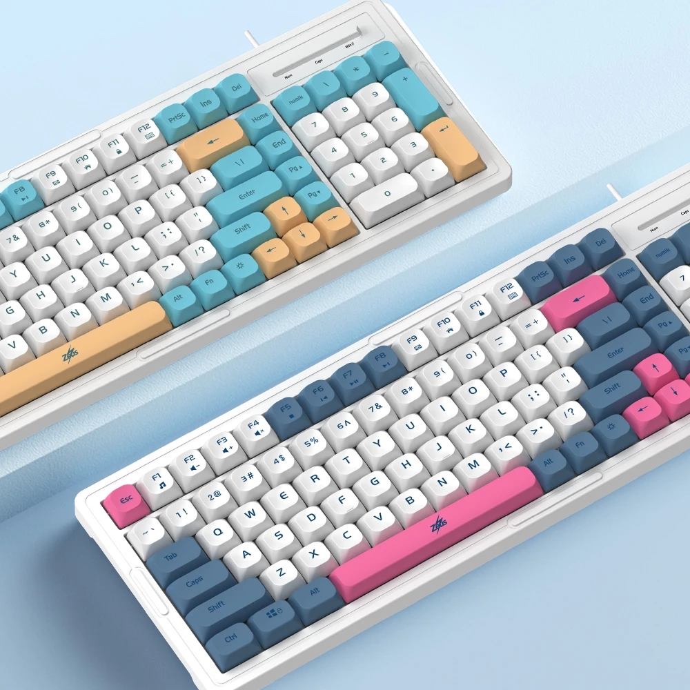 Zeus K-24 98 Key Gaming Keyboard USB Wired 96% Compact Rainbow Backlit ...