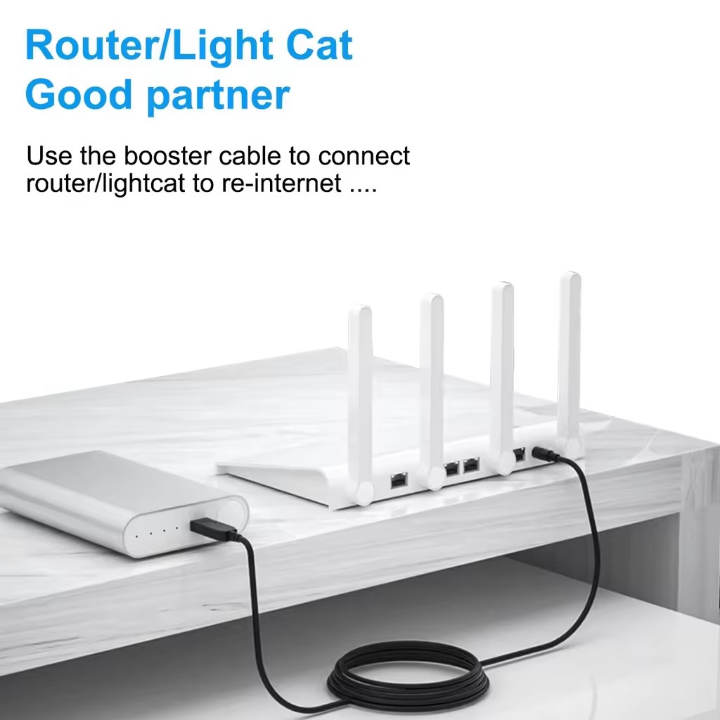 WIFI Router Powerbank Adapter 5V to 12V | Step-Up Booster Cable for ...