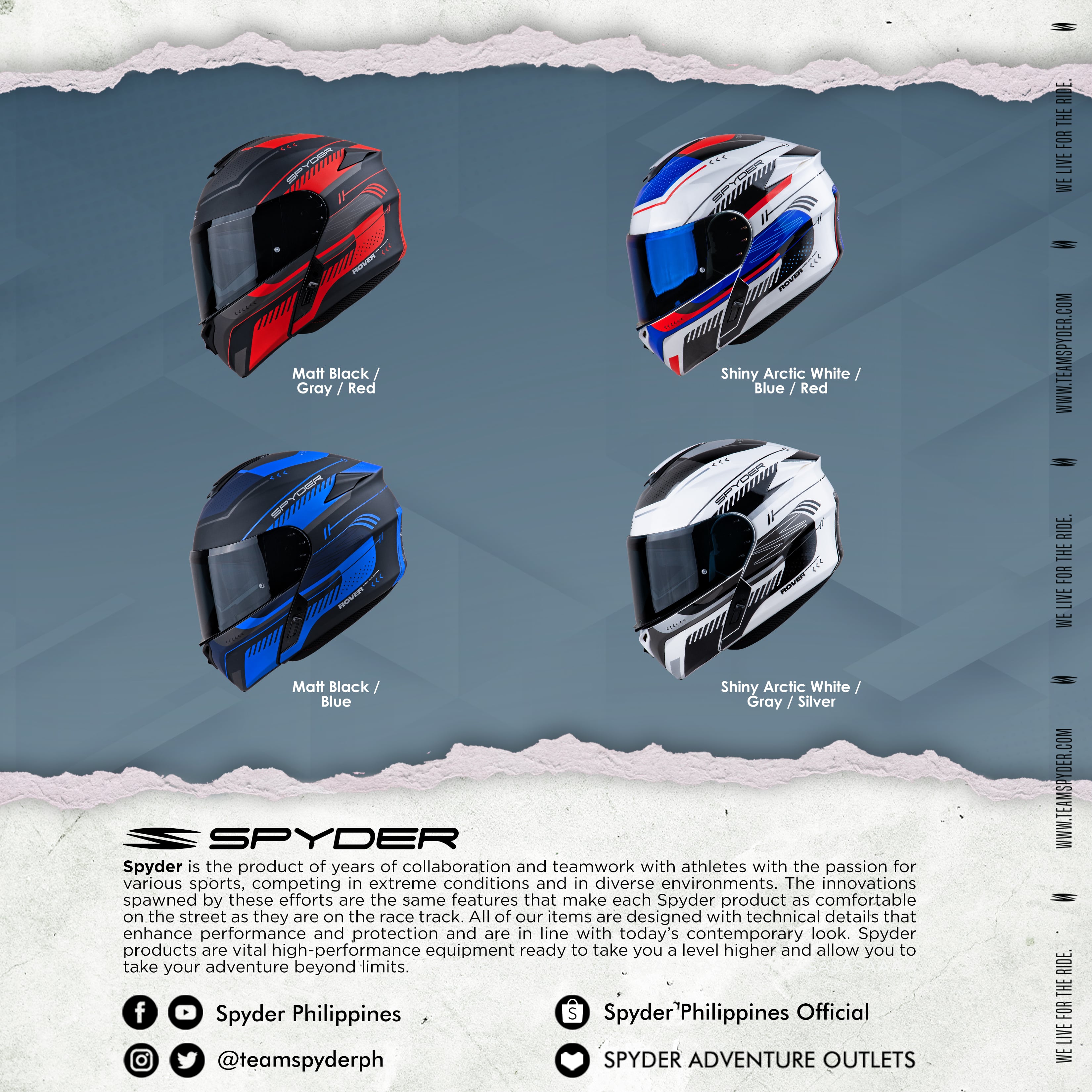 Spyder ROVER GD S2 - STORM Modular Dual Visor Motorcycle Hemet | ECE ...