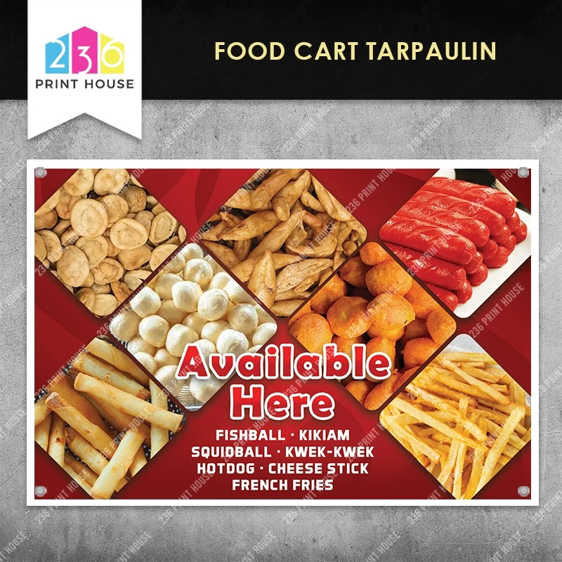FOOD CART Tarpaulin Banner • Fishball, Kikiam, Squidball Cart Tarpaulin ...