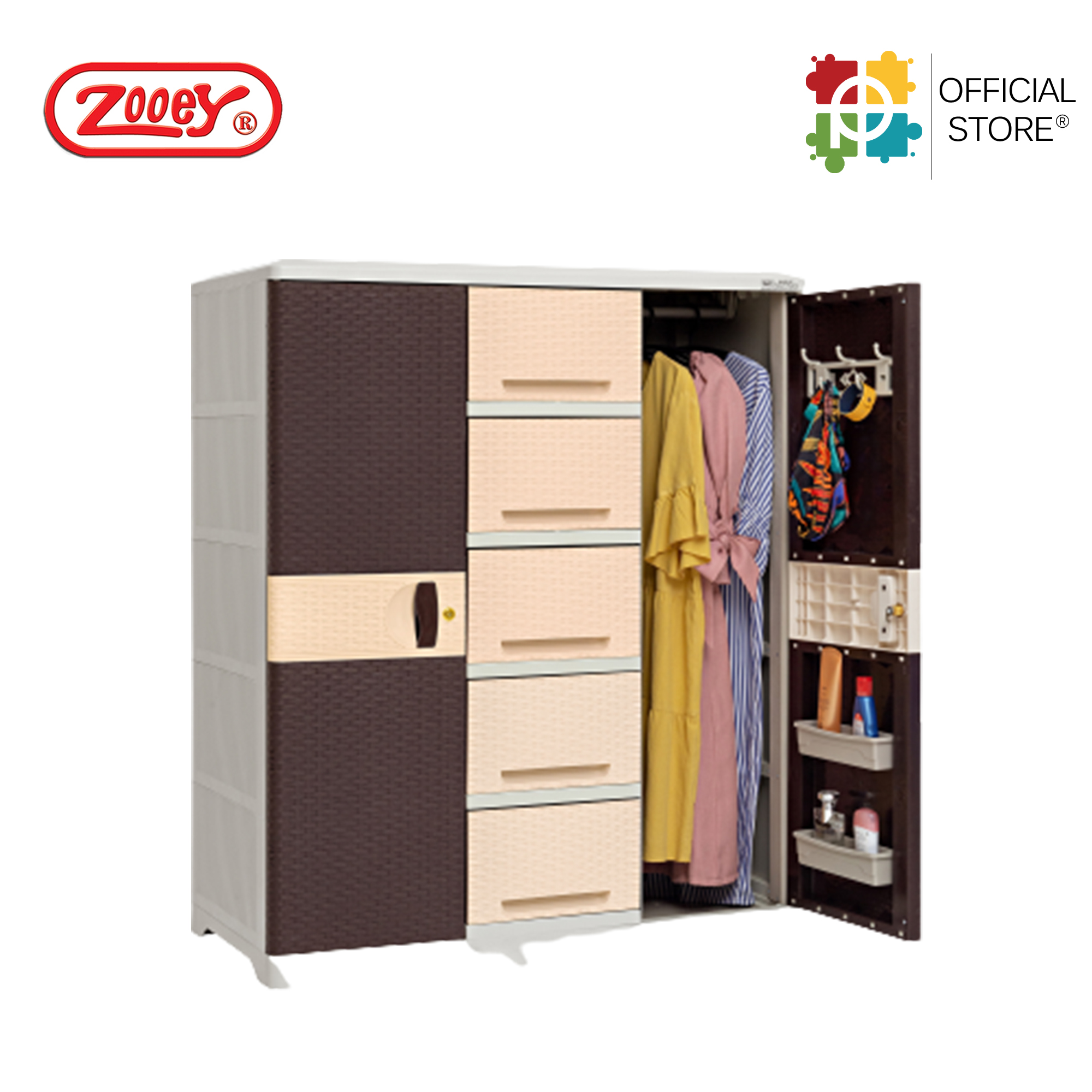 Zooey SRN SUPER RATTAN DUAL CABINET WARDROBE | Shopee Philippines