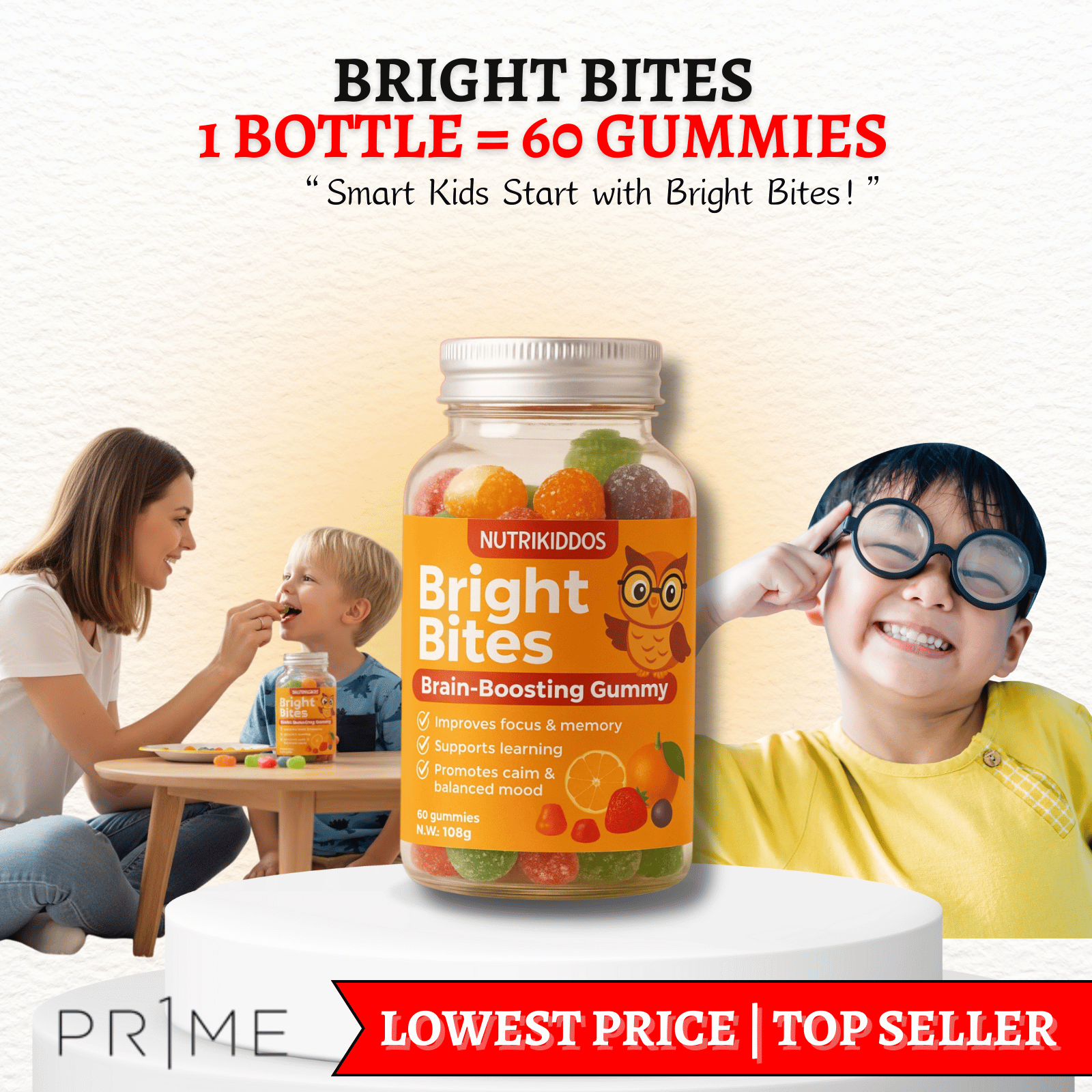 Bright Bites Brain Booster l Gummies for Kids | Memory, Focus and ...