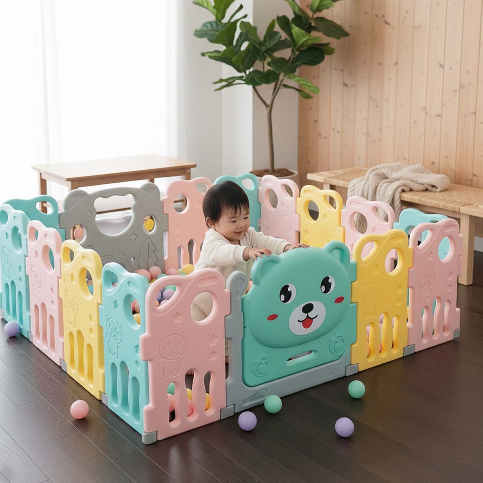 Japan Baby Playpen Foldable Safety Play Fence Durable Guardrails Indoor ...