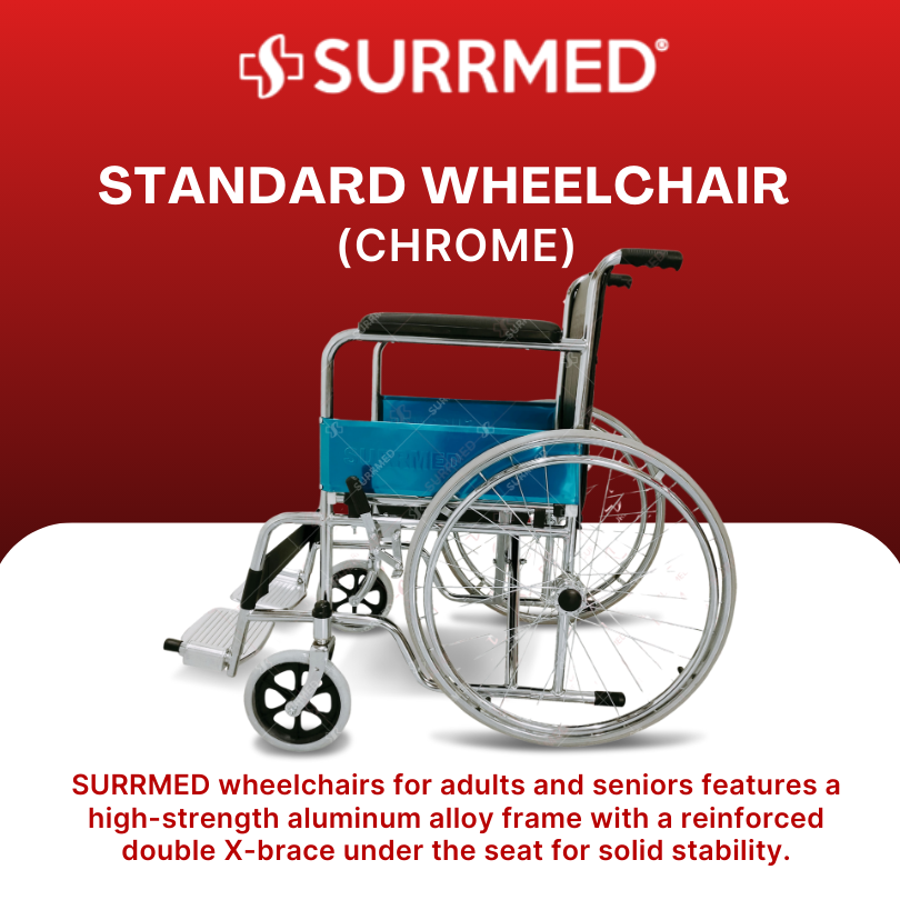 SURRMED Chrome Wheelchair with Rios Wheels | Durable, Foldable Mobility ...