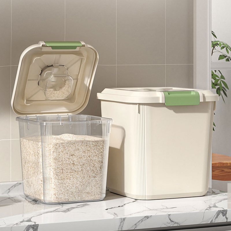 【Movable】25Kg Rice dispenser rice box storage with cup Food storage ...
