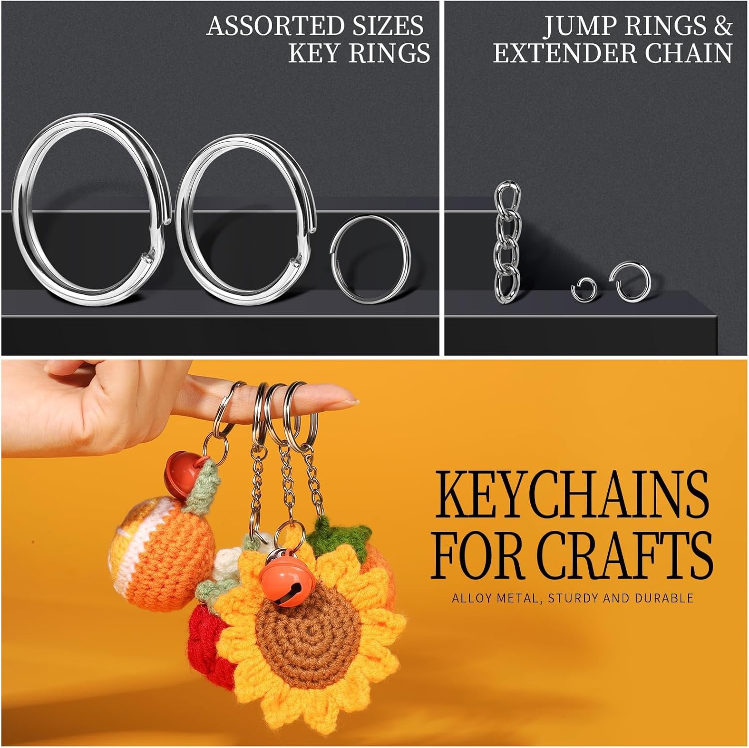 High Quality DIY Keychain Material Set 265PCS - Jewelry Making Kit with ...