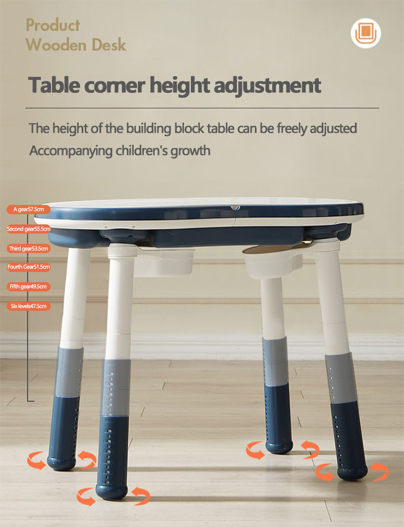 COCOBB All in One Kids Table Chair Set Adjustable Height Building ...