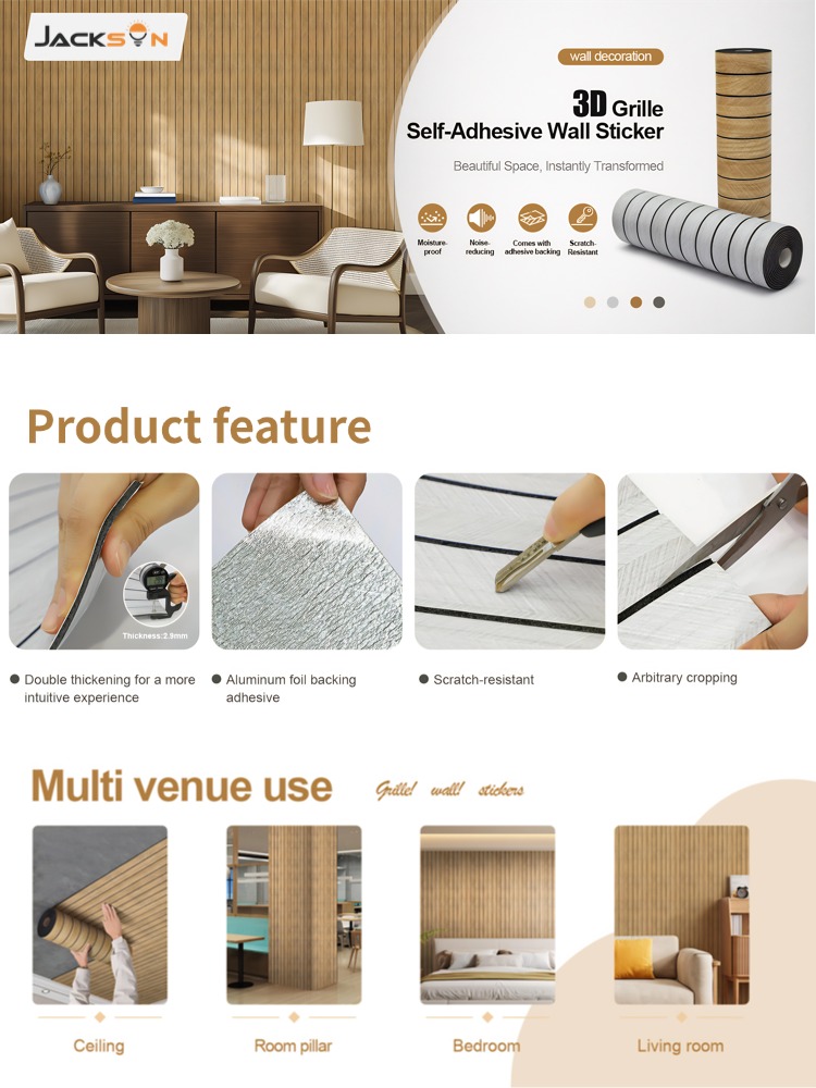 Jacksun Wall Panel Wall sticker PVC 300x60CM Self Adhesive Waterproof ...