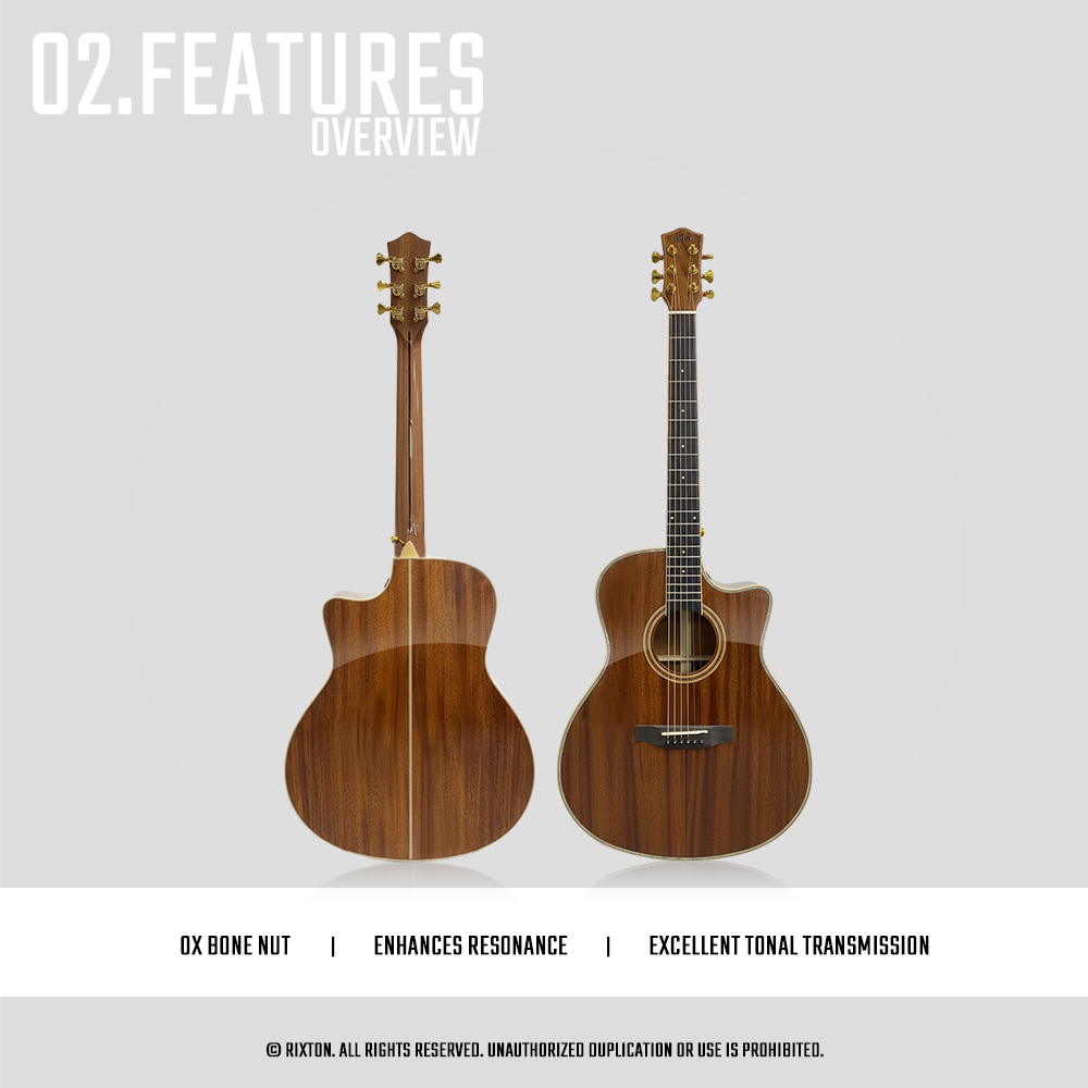 RIXTON 41inch Solid Acoustic Guitar Professional Acoustic Guitar for ...
