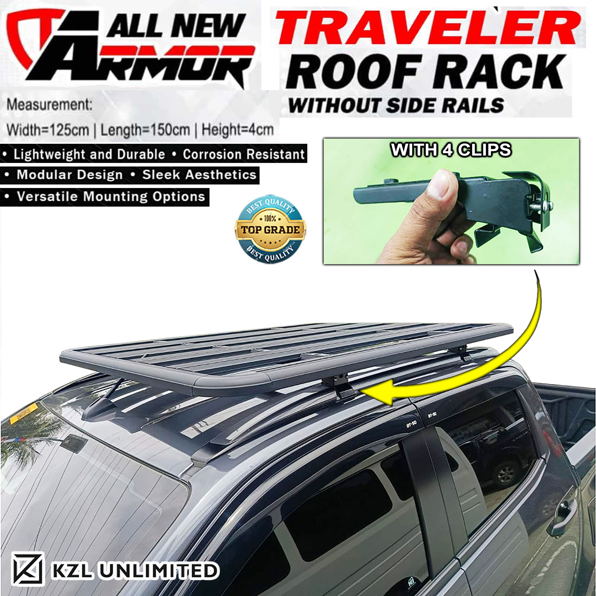 All New Armor Traveler Adjustable Premium Roof Rack 125cmx150cmx4cm ...