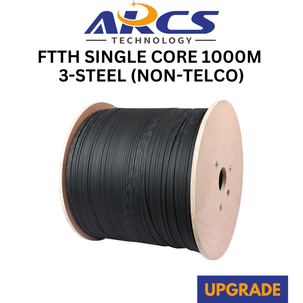 ARCS TECHNOLOGY OUTDOOR FOC SINGLE CORE 1KM | 3 STEEL G657A1 FTTH FIBER ...