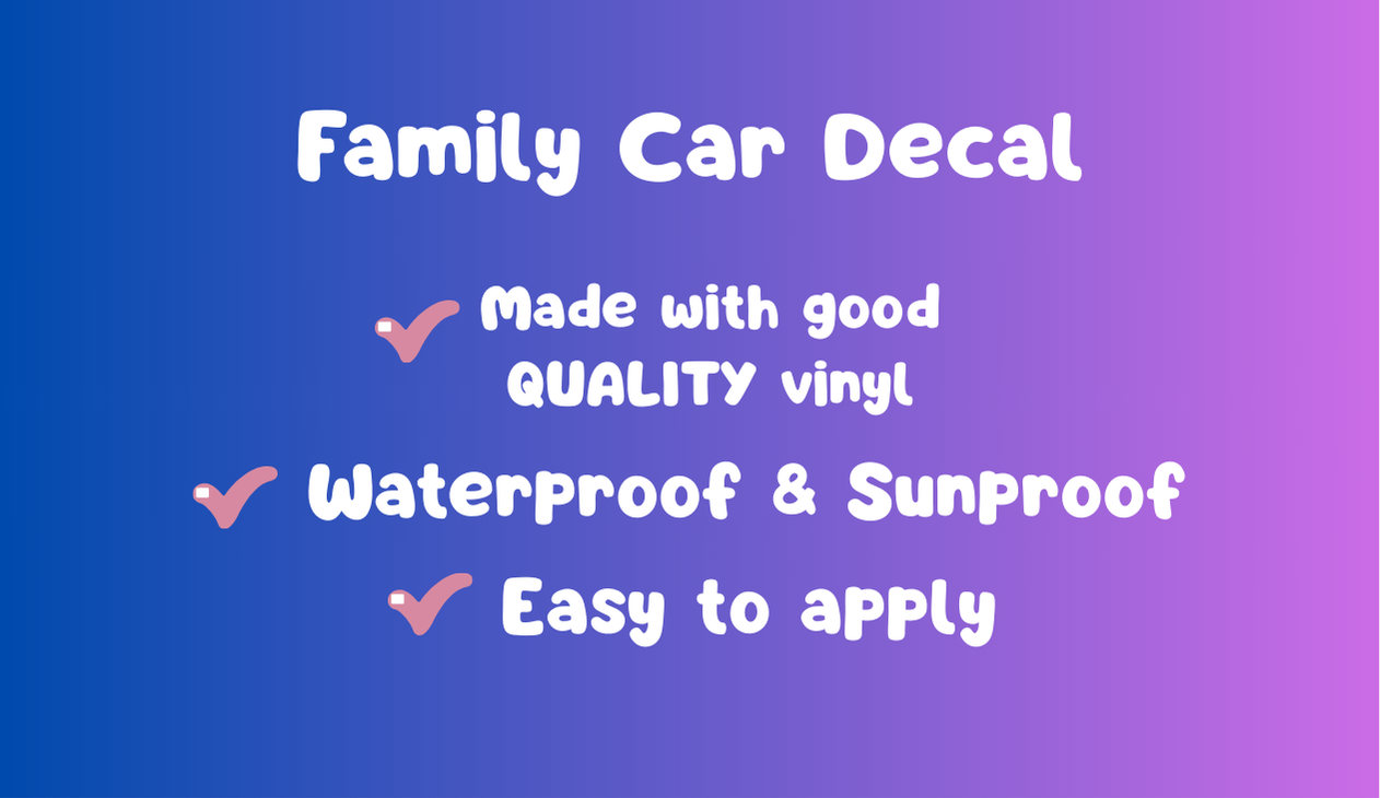 Customize Name for Family Car Decal for Car/Ebike/Motorycyle |PRE ORDER ...