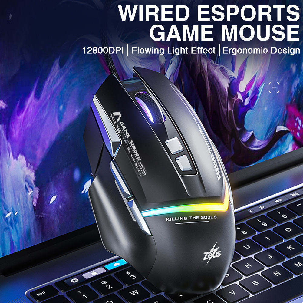 Zeus ZM816 Wired Esports Game Mouse RGB Backlight Effect Mecha Style Up ...